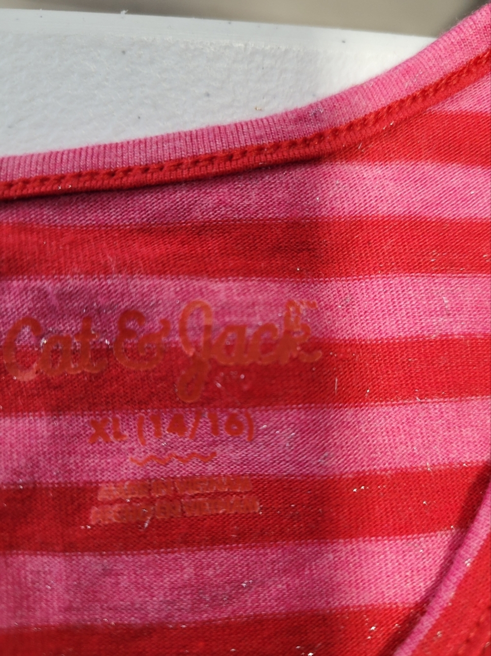 Cat & Jack Red and Pink Striped Dress - Picture 2 of 2